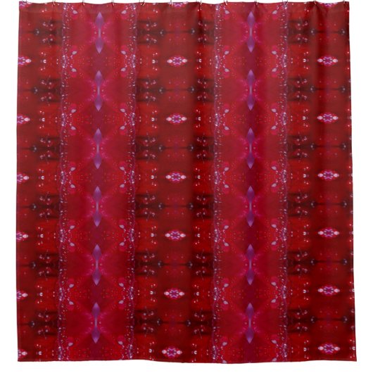 Red Snapdragon Ikat ook Douchegordijn (Voorkant)