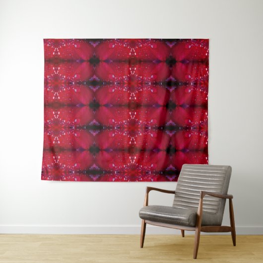 Red Snapdragon Ikat ook Wandkleed (In Situ (horizontaal))