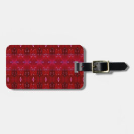 Red Snapdragon Ikat too Bagagelabel