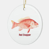 Red Snapper Fish Keramisch Ornament (Links)
