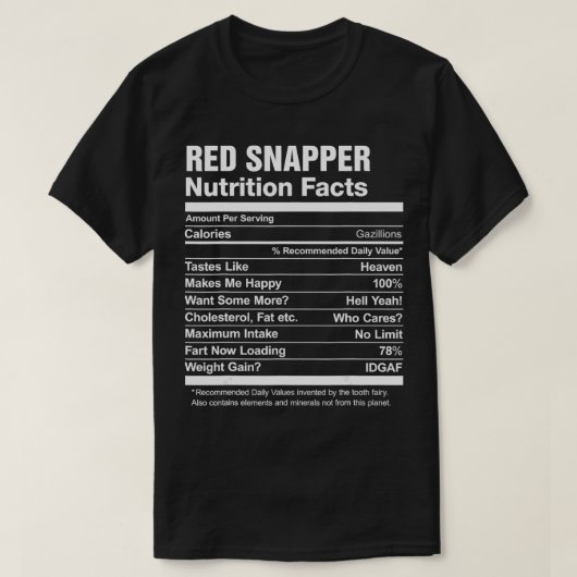 Red Snapper Nutrition Feit Funny Graphic T-shirt (Design voorkant)