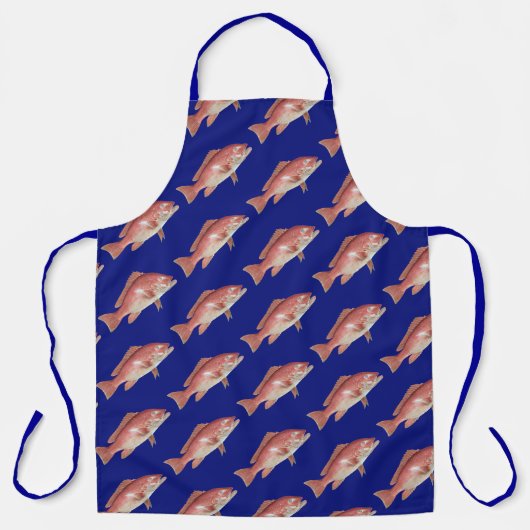 Red Snapper Pattern Unisex Kitchen Apron Schort (Voorkant)