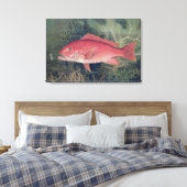 Red Snapper uit 'Game Fishes' van de Verenigde Sta Canvas Afdruk (Insitu (Slaapkamer))