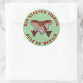 Red Snapper Vist Golf van Mexico Ronde Sticker (Tas)