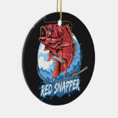 RED SNAPPER VIST SEASON-ONTWERP KERAMISCH ORNAMENT (Rechts)