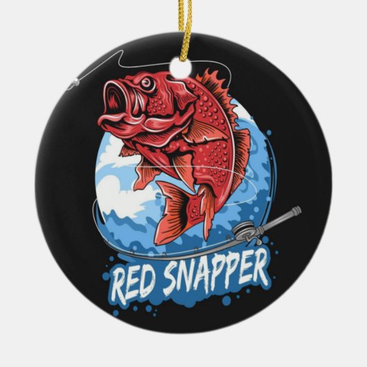 RED SNAPPER VIST SEASON-ONTWERP KERAMISCH ORNAMENT (Voorkant)