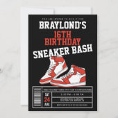 Red Sneaker Bash Birthday Kaart (Voorkant)