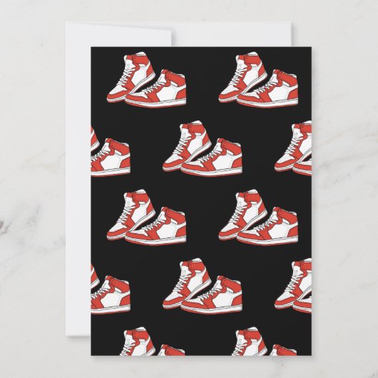 Red Sneaker Bash Birthday Kaart (Achterkant)