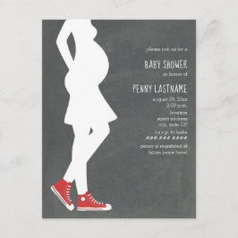 Red Sneakers Baby Bump Baby shower Kaart