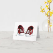 Red Sneakers Baby shower dank u kaarten (Gele Bloem)