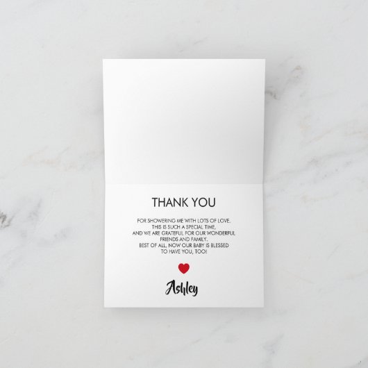 Red Sneakers Baby shower dank u kaarten (Binnen)