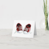 Red Sneakers Baby shower dank u kaarten (Voorkant)