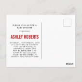 Red Sneakers Baby shower Invitation Briefkaart (Achterkant)