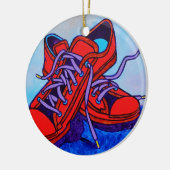 Red Sneakers Twee Keramisch Ornament (Links)