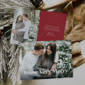 Red | Sneeuw zeer vrolijk twee foto's Feestdagenkaart