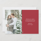 Red | Sneeuw zeer vrolijk twee foto's Feestdagenkaart (Achterkant)