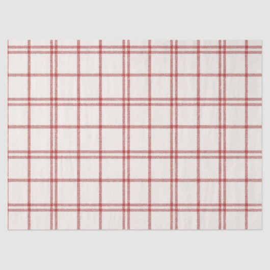 Red Snow Christmas Plaid Tissuepapier (Voorkant)