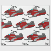Red Snow Mobile Cadeaupapier (Vlak)