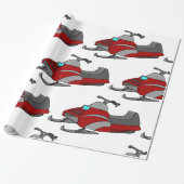 Red Snow Mobile Cadeaupapier (Uitgerold)