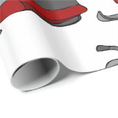 Red Snow Mobile Cadeaupapier (Rol Hoek)