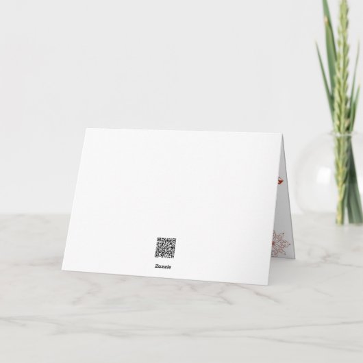 Red Snow on White Canvas Design Christmas Card Bedankkaart (Achterkant)