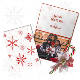 Red Snow on White Canvas Design Christmas Card Bedankkaart