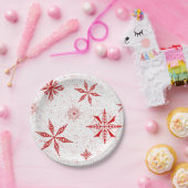 Red Snow on White Canvas  Papieren Bordje (Feest)