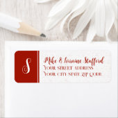 Red Snow op White Canvas Retour Adreslabel Etiket (Insitu)