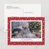 Red Snow Stars Geloof foto Feestdagenkaart (Voorkant / Achterkant)