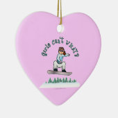 Red Snowboarder Keramisch Ornament (Rechts)