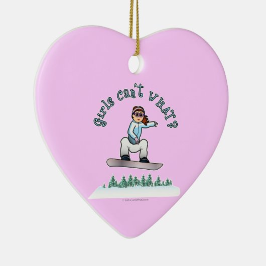 Red Snowboarder Keramisch Ornament (Rechts)