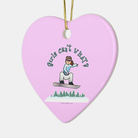 Red Snowboarder Keramisch Ornament (Links)