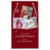 Red Snowflake | 3 Fotokerstmis Klein Cadeauzakje (Achterkant)