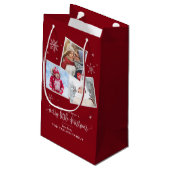 Red Snowflake | 3 Fotokerstmis Klein Cadeauzakje (Achterkant Gekanteld)