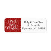 Red Snowflake Address Label (Voorkant)