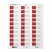 Red Snowflake Address Label (Full Sheet)