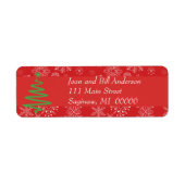 Red Snowflake Address Label (Voorkant)