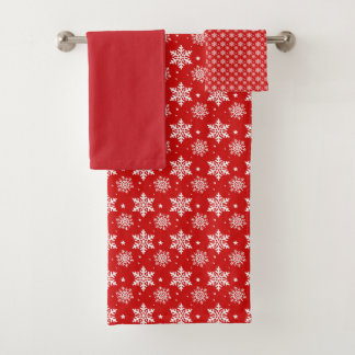 Red Snowflake Bath-handdoekset Bad Handdoek