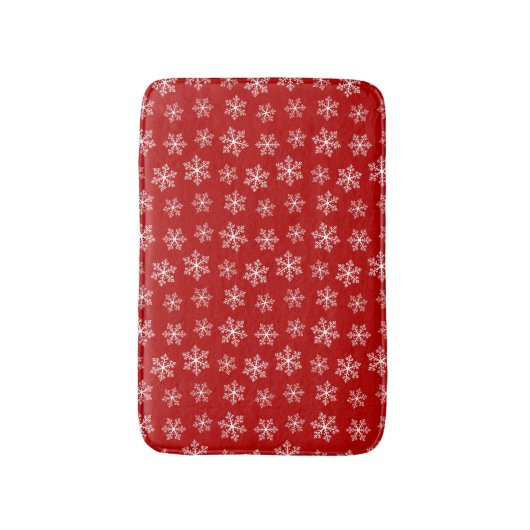 Red Snowflake Bath Mat (Voorkant Verticaal)