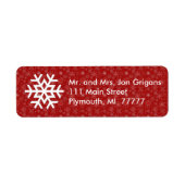 Red Snowflake Believe Address Label (Voorkant)