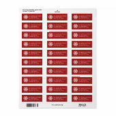 Red Snowflake Believe Address Label (Full Sheet)