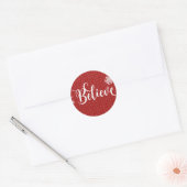 Red Snowflake Believe Sticker (Envelop)