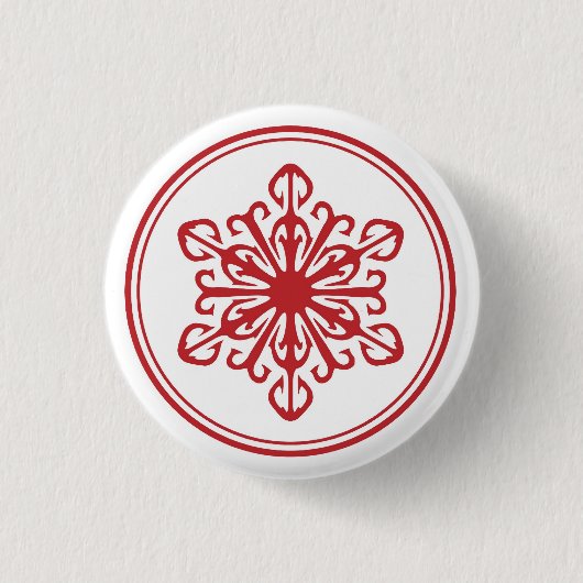 Red Snowflake Button (Voorkant)