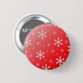 Red Snowflake Button (Voorkant /achterkant)