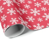 Red Snowflake Cadeaupapier (Rol Hoek)