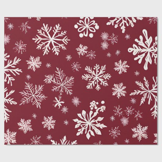 Red Snowflake Cadeaupapier (Vlak)
