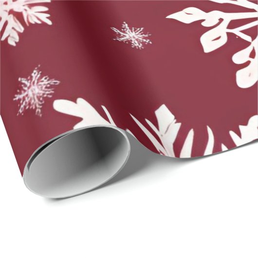 Red Snowflake Cadeaupapier (Rol Hoek)