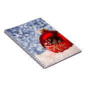 Red Snowflake Christmas Bauble Notitieboek (Rechterzijde)