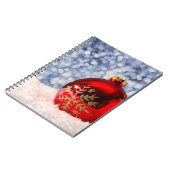 Red Snowflake Christmas Bauble Notitieboek (Linkerzijde)