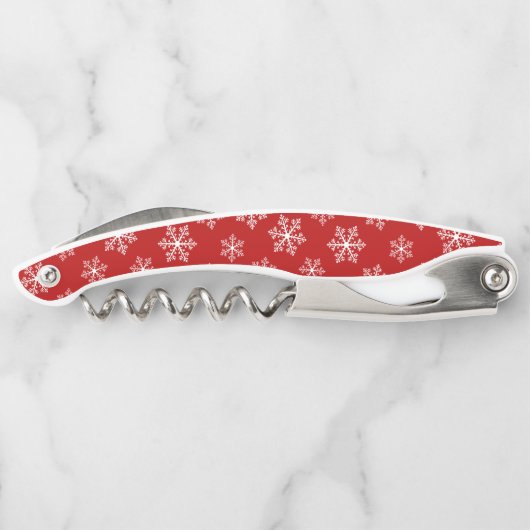 Red Snowflake Corkschroef Kurkentrekker (Achterkant)